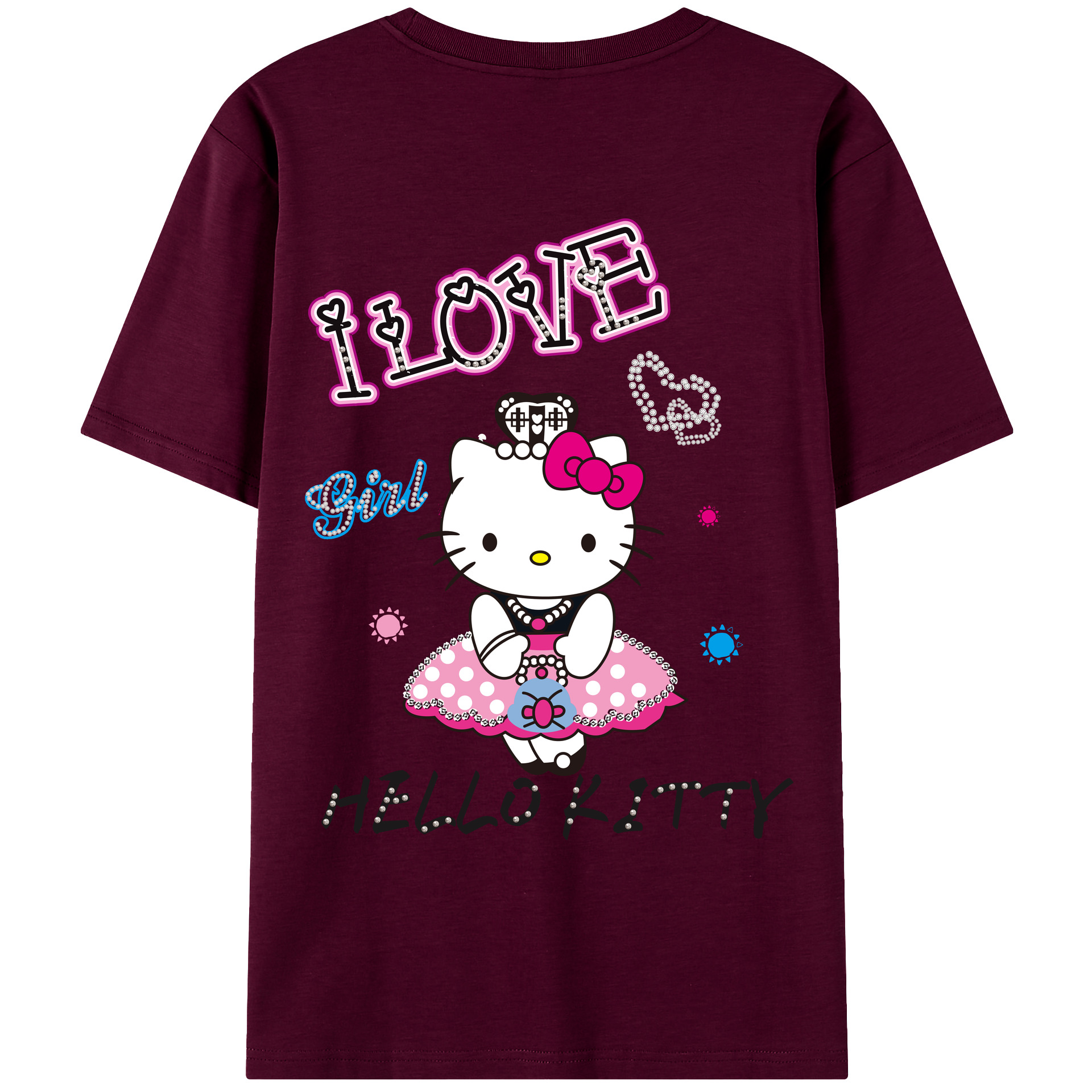 （画像用） Hello Kitty ハローキティ レディース半袖Tシャツ(バックプリント)